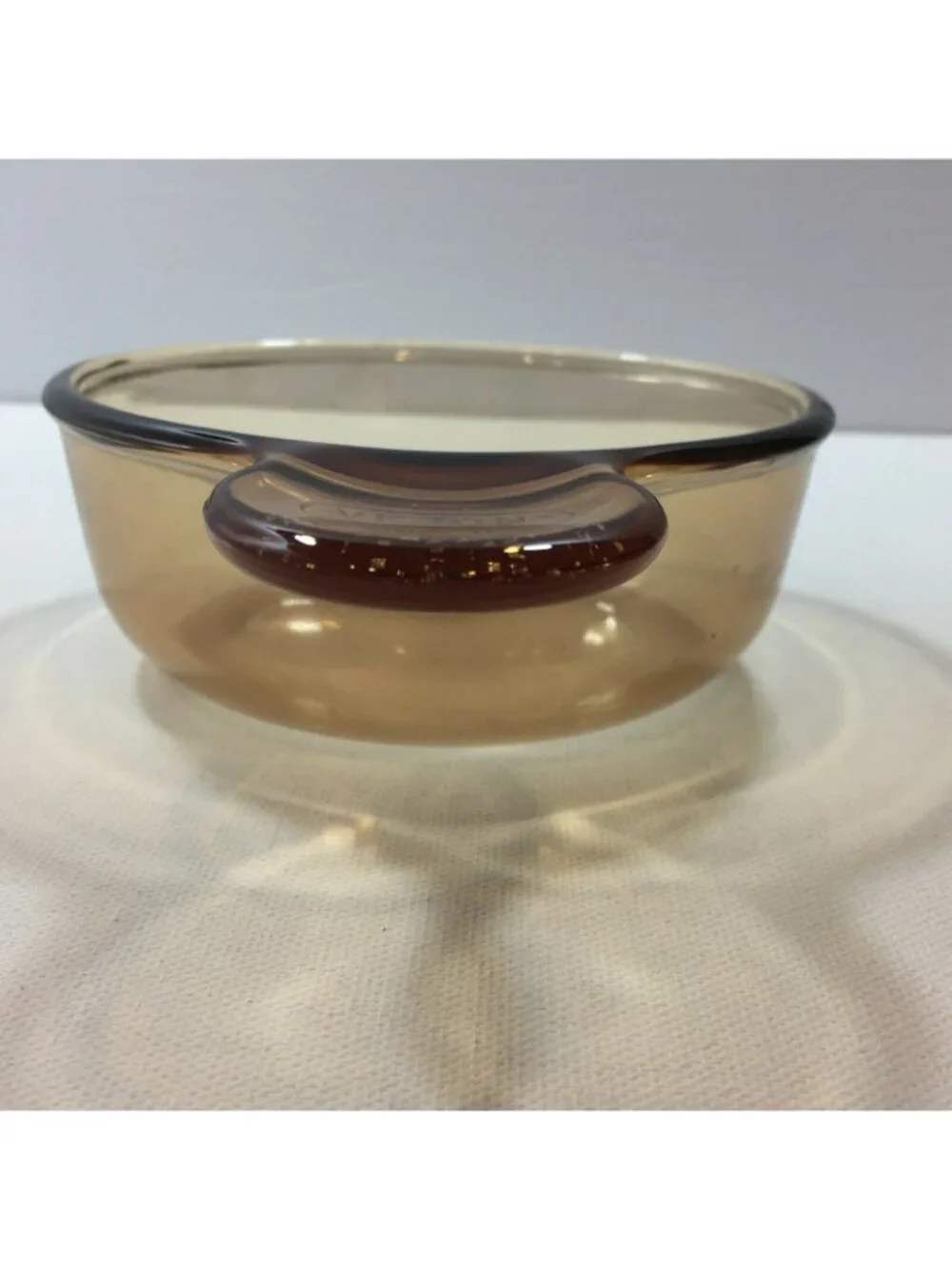 Corning Vision Ware Glass Amber Cookware USA V-150-B Grab It & Go Food Dish Bowl